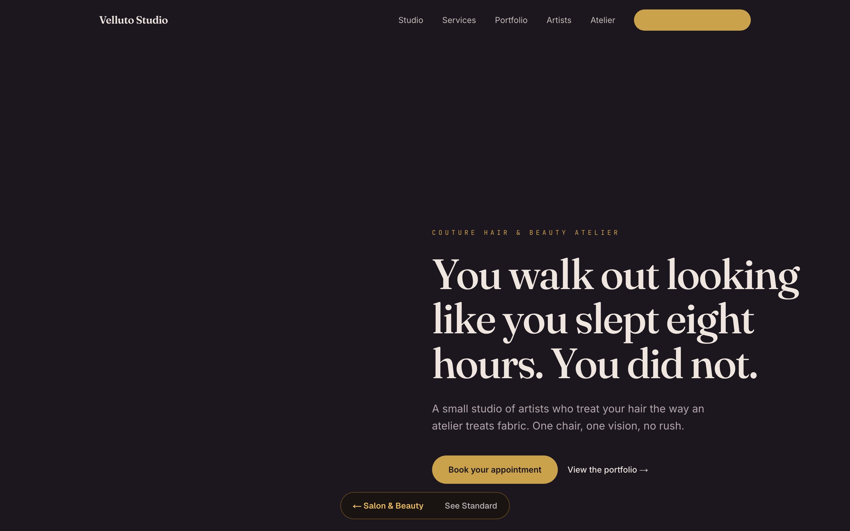 Velluto Studio premium template preview
